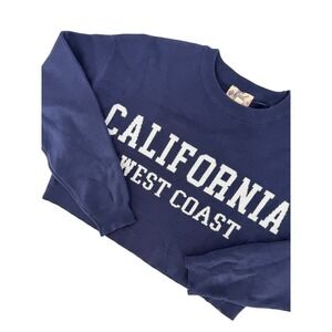Hippie Rose California West Coast Cropped Sweater Navy Blue Varisty Boho Chic